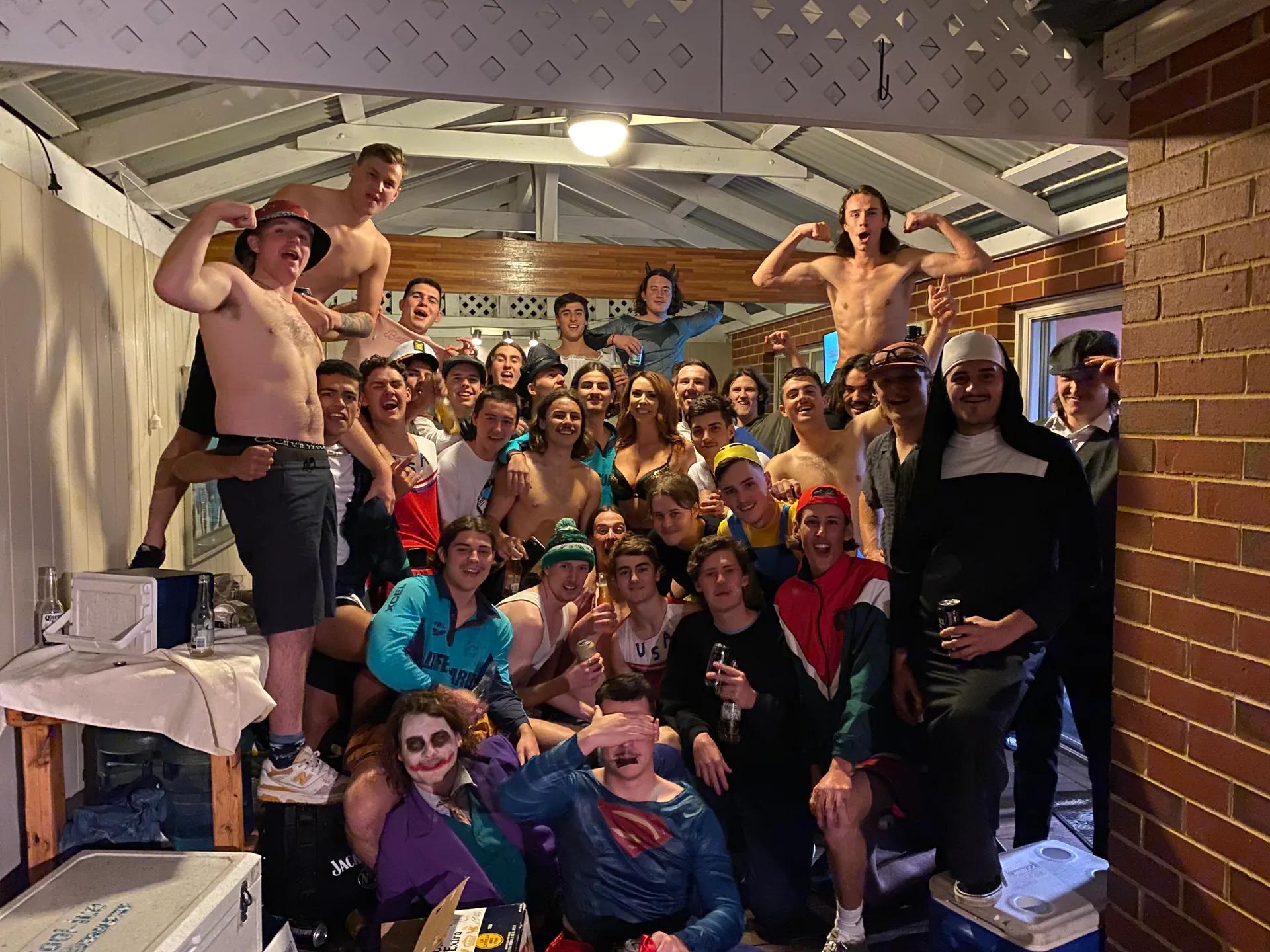 Leyla Lewis entertaining at a sports club in Perth for a mad monday footy wind up